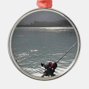 Gone Fishing No Work Today Metal Tree Decoration