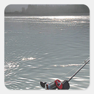 Gone Fishing No Work Today Square Sticker