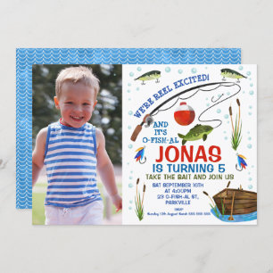 Gone Fishing or Fishing themed birthday invitation