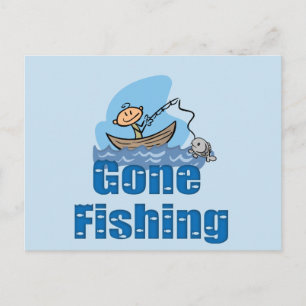 Gone Fishing Postcard