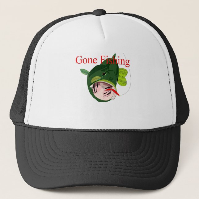 gone fishing trucker hat (Front)