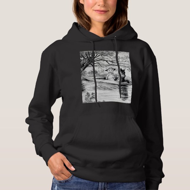 Gone Fishing with Lover, Louis Wain Hoodie (Front)