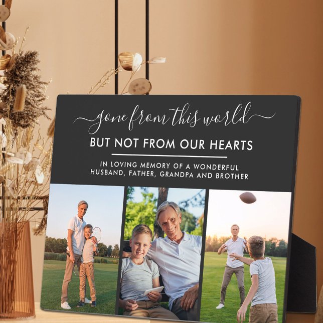 Gone from this World 3 Photo Black Remembrance Plaque (Creator Uploaded)