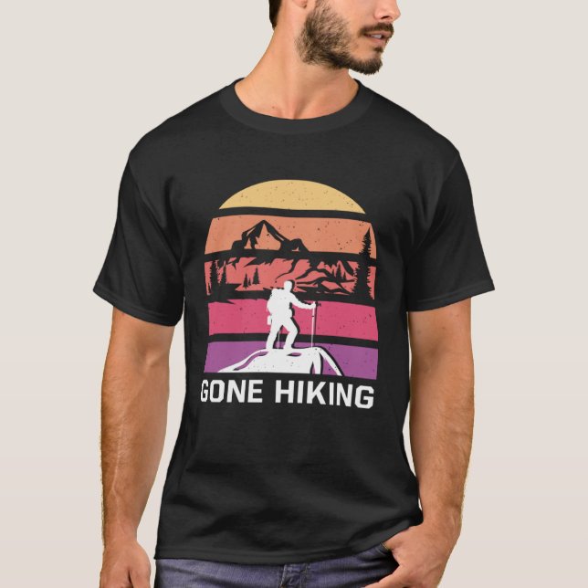 Gone Hiking Mountain Hiker Summit Trail Couple Goa T-Shirt (Front)
