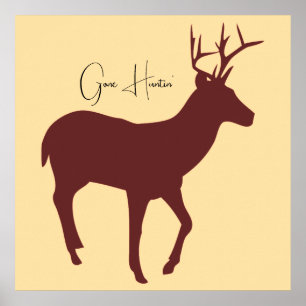 Gone Huntin' Deer Wildlife Poster