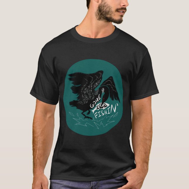 Gone ICE Fishin' (Circle) T-Shirt (Front)