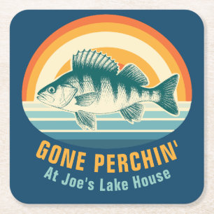 Gone Perching at the Lake House Birthday Sticker Square Paper Coaster