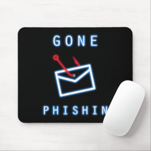 Gone Phishin' - Red and Blue Mouse Pad