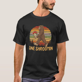 Gone Shrooming Mycologist Funny Bigfoot Mushroom H T-Shirt