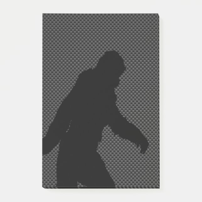 Gone Squatchin Bigfoot Carbon Fibre Print Post-it Notes (Front)