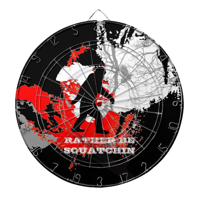 Gone Squatchin, black bigfoot Dartboard (Front)