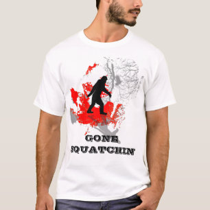 Gone Squatchin, black bigfoot T-Shirt