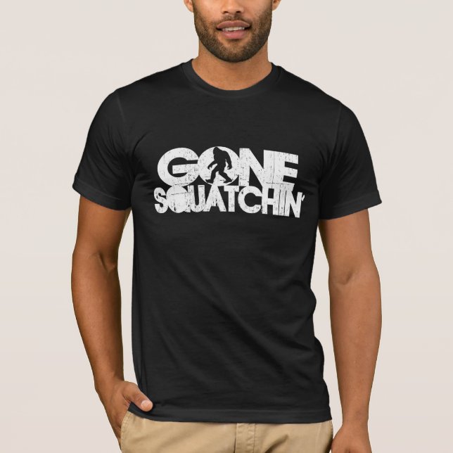 Gone Squatchin - Black / White Silhouette T-Shirt (Front)