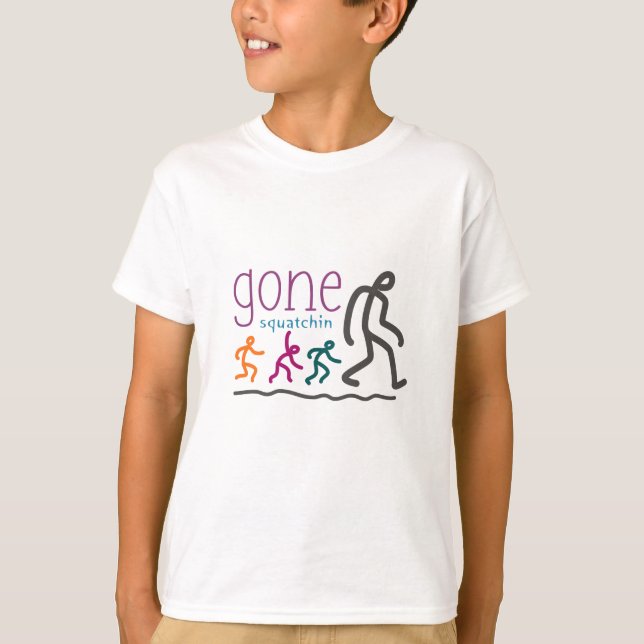 Gone Squatchin Cartoon T-Shirt (Front)