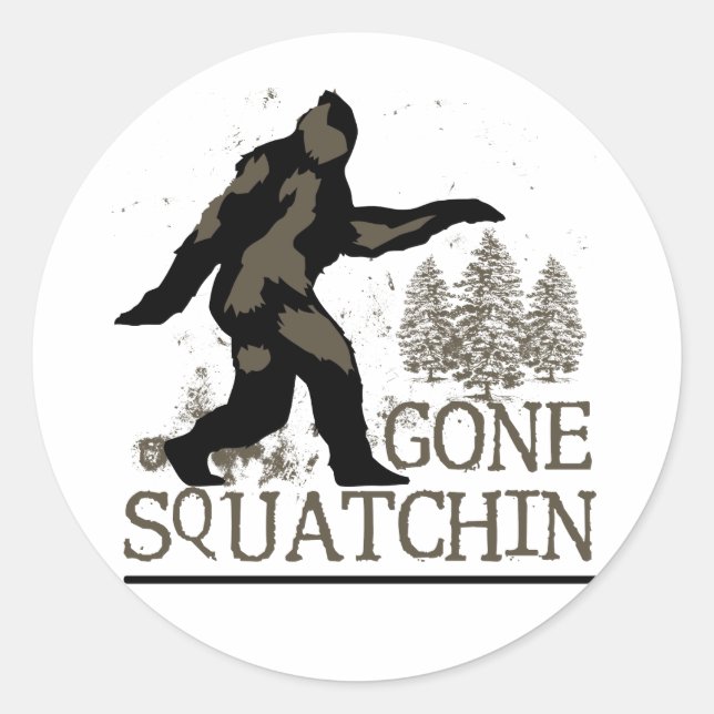 Gone Squatchin Classic Round Sticker (Front)