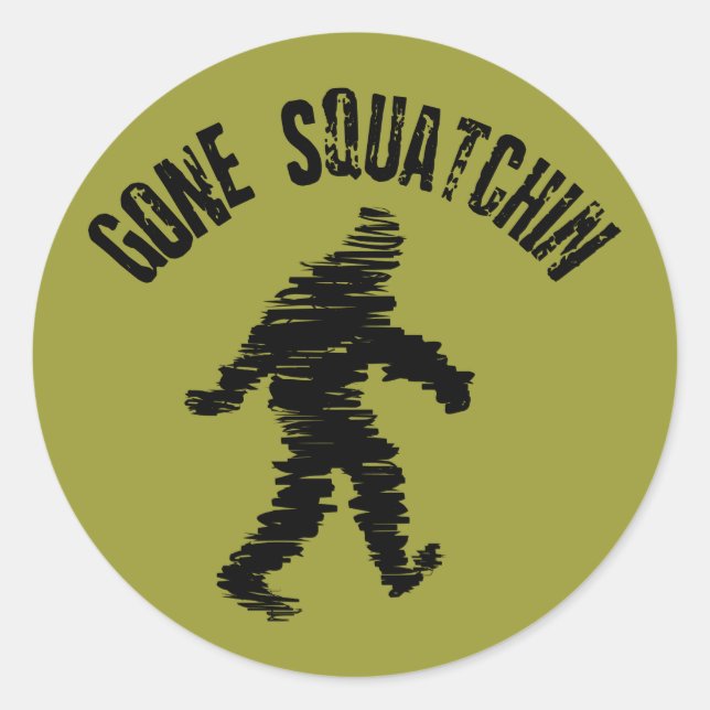 Gone Squatchin Classic Round Sticker (Front)