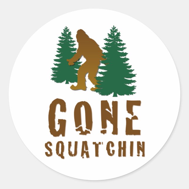 Gone Squatchin Classic Round Sticker (Front)