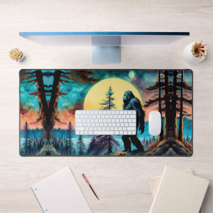 Gone Squatchin' Colorful Sasquatch Landscape Desk Mat