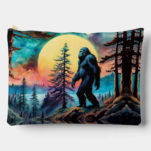 Gone Squatchin' Colourful Sasquatch Landscape Accessory Pouch (Front)
