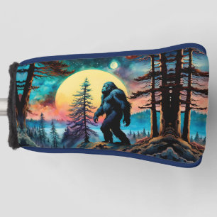 Gone Squatchin' Colourful Sasquatch Moon Golf Head Cover