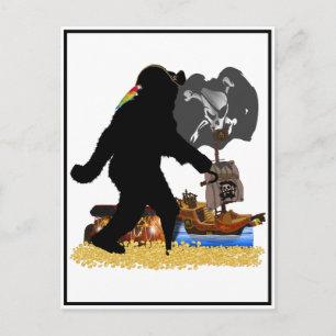 Gone Squatchin' Fer Buried Treasure Postcard