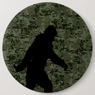 Gone Squatchin For on Olive Digital Camouflage 6 Cm Round Badge