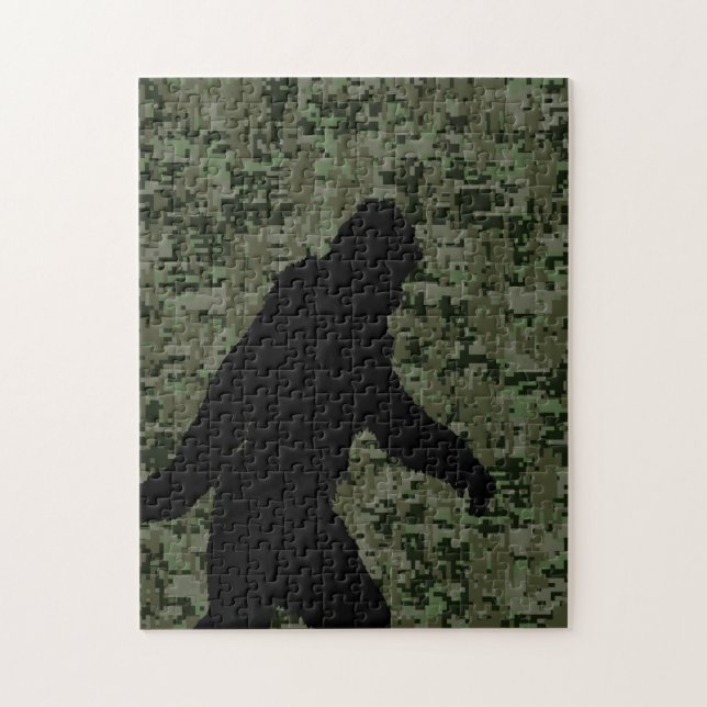 Gone Squatchin For on Olive Digital Camouflage Jigsaw Puzzle (Vertical)