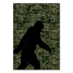 Gone Squatchin For on Olive Digital Camouflage Table Number