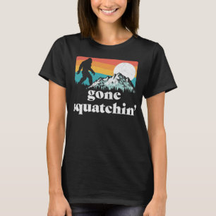 Gone Squatchin'! Funny Bigfoot Mountains Retro Gra T-Shirt