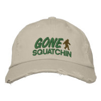 Gone Squatchin - green and brown stitching