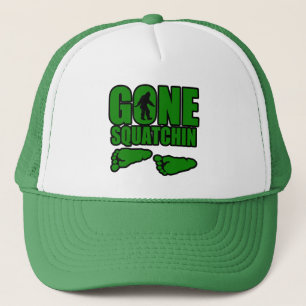Gone Squatchin green footprints Trucker Hat