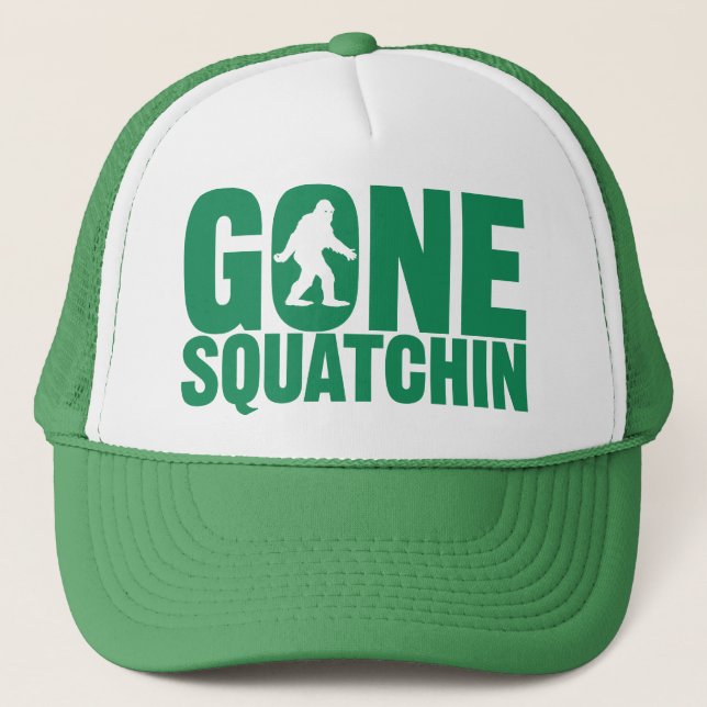 Gone Squatchin Green Letters Hat (Front)