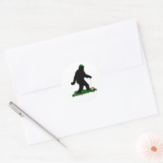 Gone Squatchin' on St. Patrick's Day Classic Round Sticker