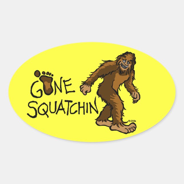 Gone Squatchin Oval Sticker (Front)