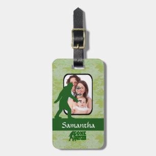 Gone squatchin photo template luggage tag