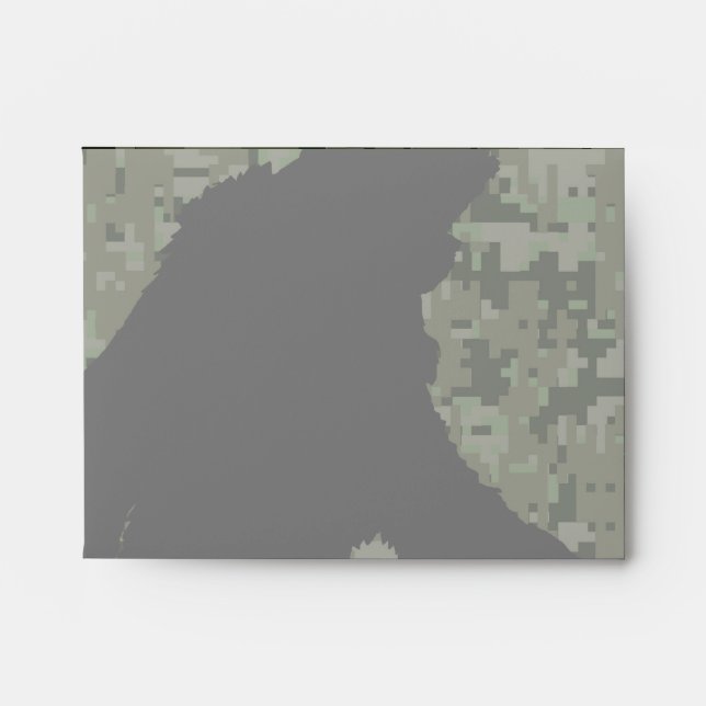 Gone Squatchin Silhouette on Digital Camouflage Envelopes (Front)