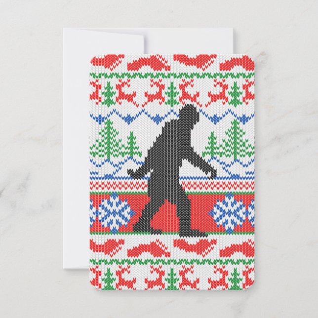 Gone Squatchin Ugly Christmas Sweater Knit Style Invitation (Front)