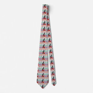 Gone Squatchin Ugly Christmas Sweater Knit Style Tie