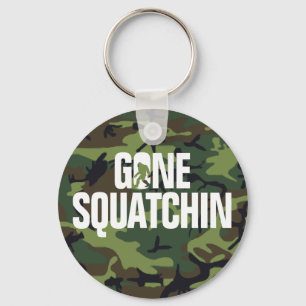 Gone Squatchin - White and Green woth Camo Key Ring