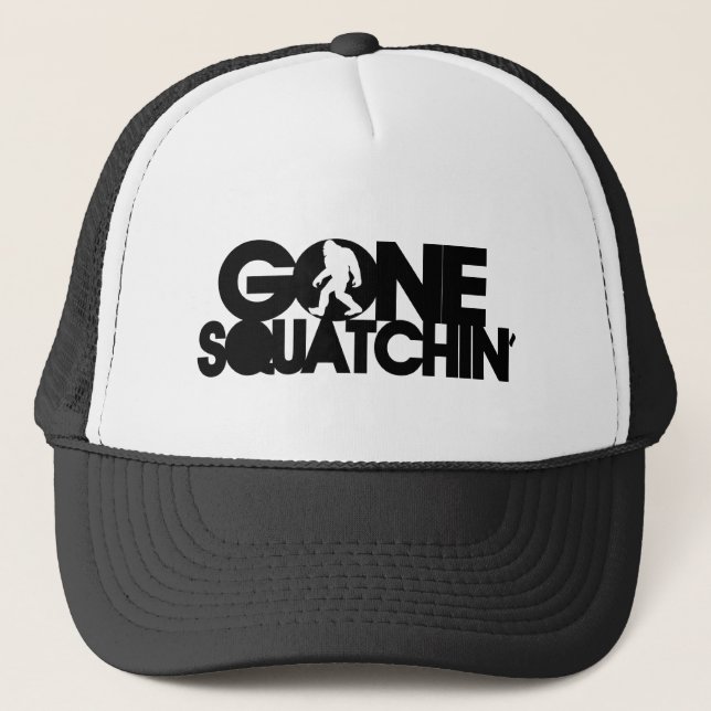 Gone Squatchin' with silhouette Trucker Hat (Front)