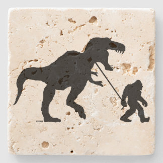 Gone Squatchin with T-rex Stone Coaster