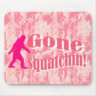Gone Squatching on pink camouflage Mouse Pad