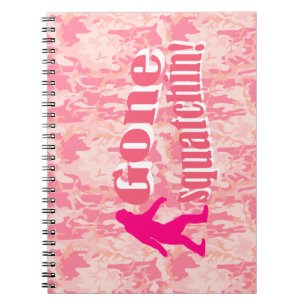 Gone Squatching on pink camouflage Spiral Notebook
