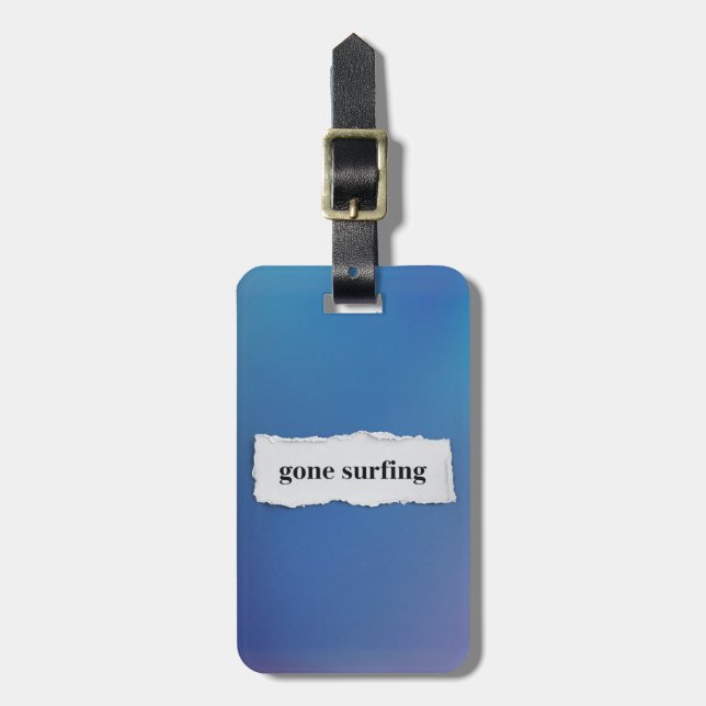gone surfing, into the blue luggage tag (Front Vertical)