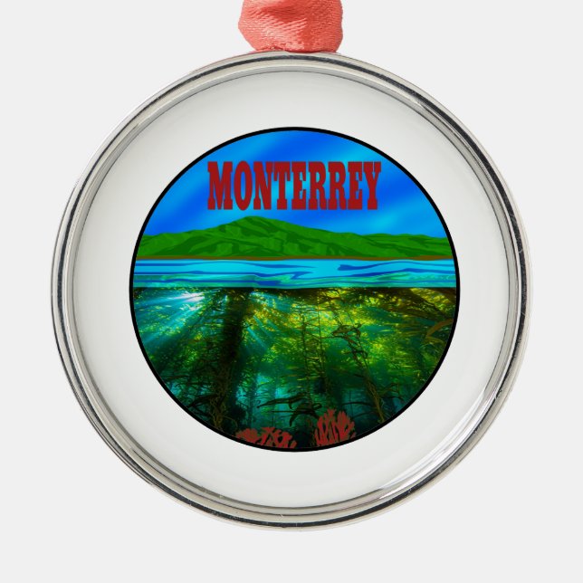 Gone to Monterey Metal Tree Decoration (Front)
