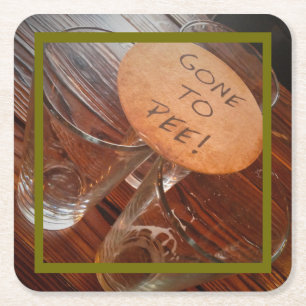 Gone to PEE! Square Paper Coaster