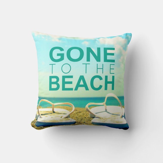 Gone to the Beach Flip Flops Pillow (Front)