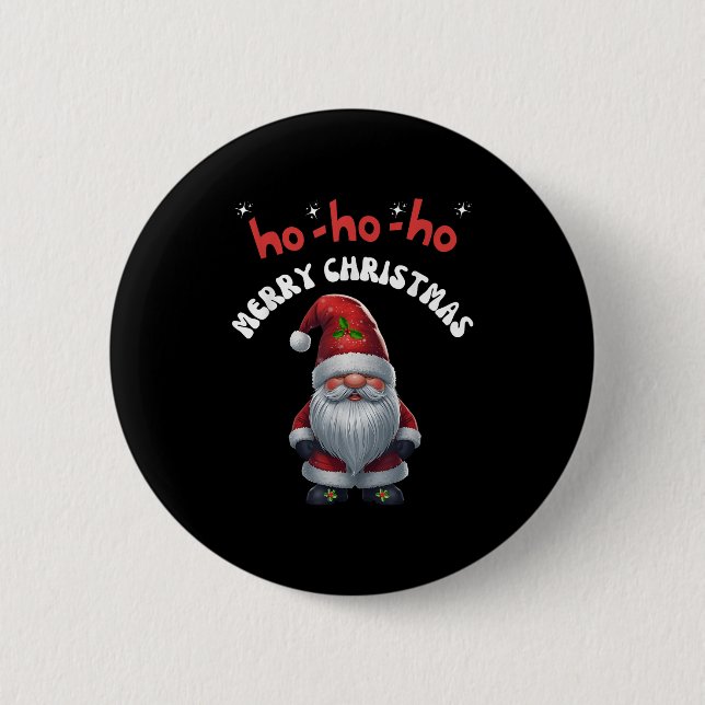 Gonk Gnome Merry Christmas Santa Cute  6 Cm Round Badge (Front)