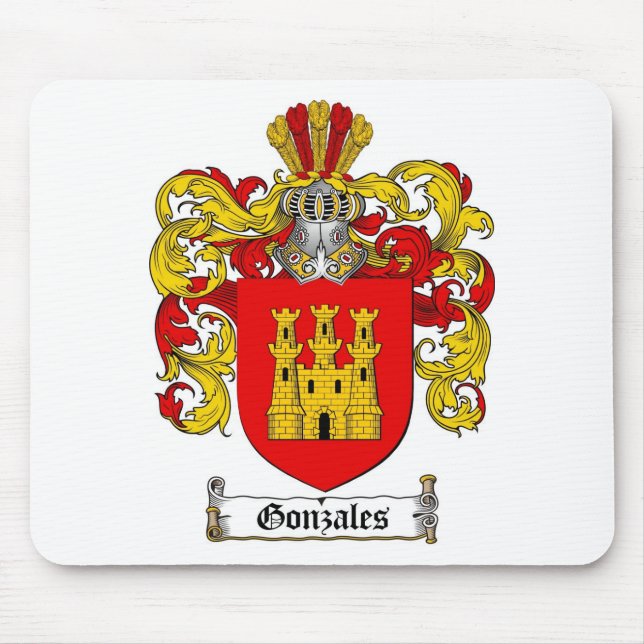 GONZALES FAMILY CREST -  GONZALES COAT OF ARMS MOUSE PAD (Front)