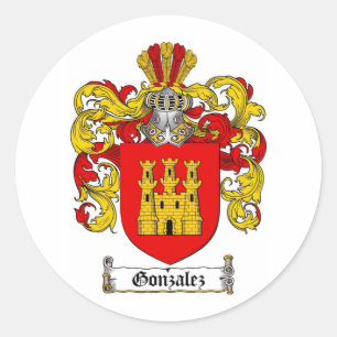 GONZALEZ FAMILY CREST - GONZALEZ COAT OF ARMS CLASSIC ROUND STICKER